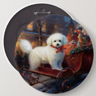 Bóton Redondo 15.24cm Bichon Frise Natal Fesason