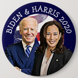Bóton Redondo 15.24cm Biden e Harris 2020 Eleição de Rally