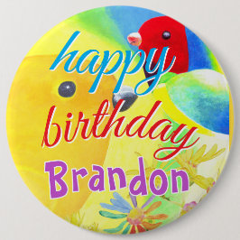 Bóton Redondo 15.24cm Big Birthday Birds Button