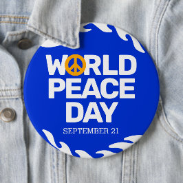 Bóton Redondo 15.24cm Blue Orange World Peace Day Sign