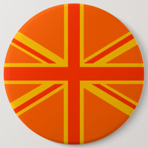 Bóton Redondo 15.24cm Bold Orange Union Jack British Flag Swag