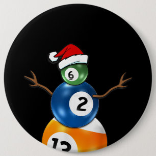 Bóton Redondo 15.24cm Boneco de Neve de Natal Billiard com bolas de Mesa