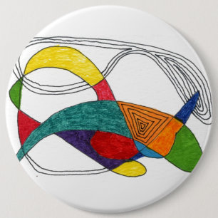 Bóton Redondo 15.24cm "Boomerangs" o botão da arte abstracta