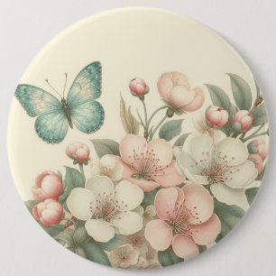 Bóton Redondo 15.24cm Borboleta floral/primavera com estilos de safena