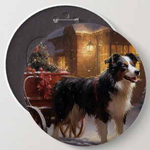 Bóton Redondo 15.24cm Border Collie Christmas Fesason