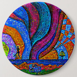 Bóton Redondo 15.24cm Botão 6" da arte do golfe do disco