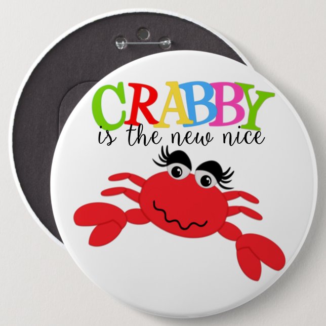 Bóton Redondo 15.24cm Botão Arredondado Crabby (Frente & Verso)