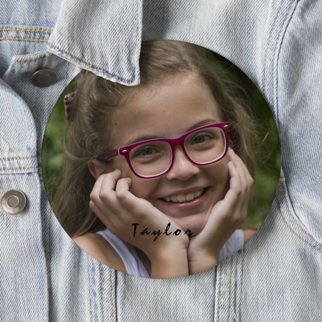 Bóton Redondo 15.24cm Botão Arredondar Nome de Foto Personalizado (In Situ)