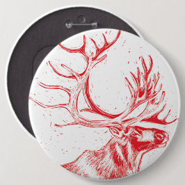 Bóton Redondo 15.24cm Botão Colossal Reindeer Toile de Jouy