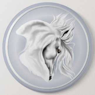 Bóton Redondo 15.24cm Botão da cabeça de cavalo branco