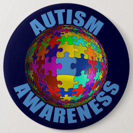 Bóton Redondo 15.24cm Botão da consciência do autismo do mundo (extra
