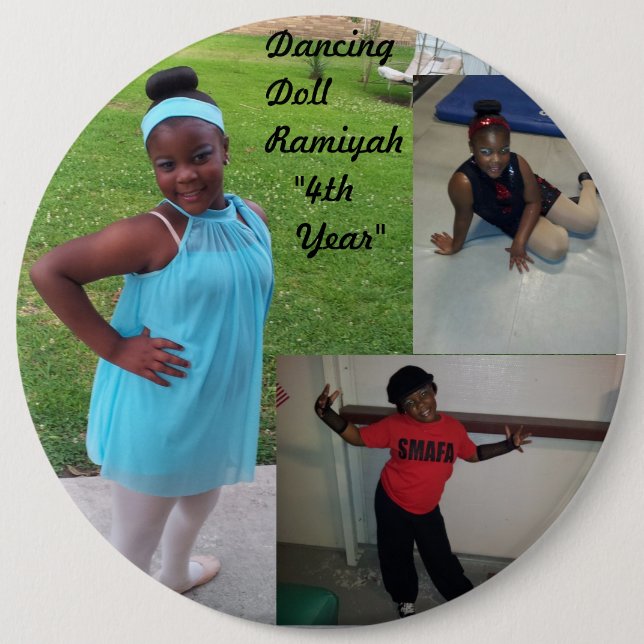 Bóton Redondo 15.24cm botão da dança (Frente)