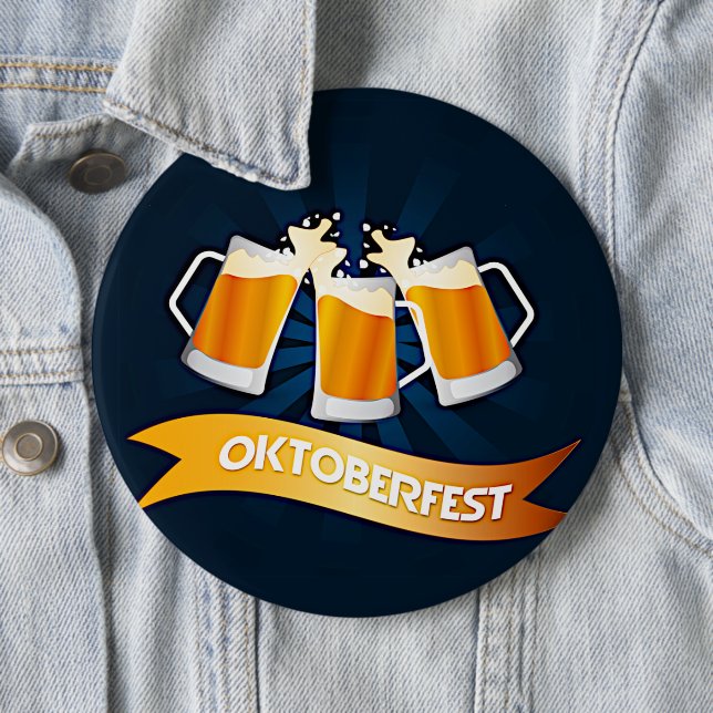 Bóton Redondo 15.24cm Botão da Festa de Celebração do Oktoberfest Beer C (In Situ)