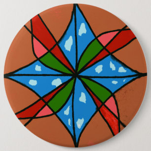 Bóton Redondo 15.24cm Botão de Arte Abstrato do Toy Windmill