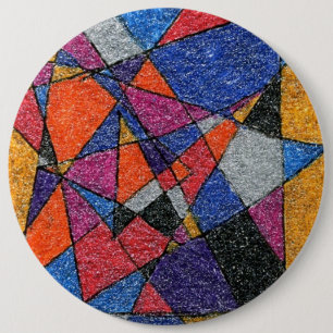 Bóton Redondo 15.24cm Botão de Arte Abstrato "Joias Douradas"