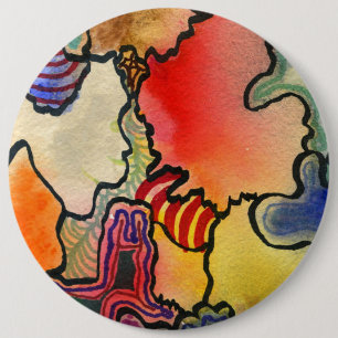 Bóton Redondo 15.24cm Botão de Arte Abstrato "Mites e Tites"