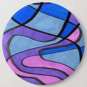 Bóton Redondo 15.24cm Botão De Arte "Legal De Manhã" Abstrato