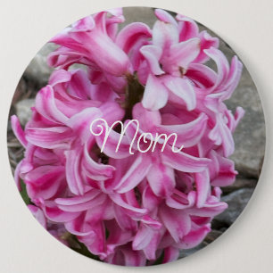 Bóton Redondo 15.24cm Botão de Foto das Flores de Hyacinth Rosa
