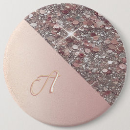 Bóton Redondo 15.24cm Botão de Monograma Dourado Elegante