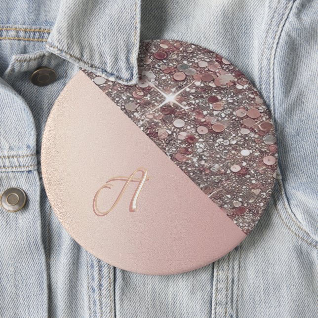 Bóton Redondo 15.24cm Botão de Monograma Dourado Elegante (In Situ)