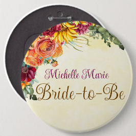 Bóton Redondo 15.24cm Botão de Noiva de Chuveiro de Noiva de Outono Flor