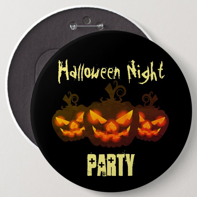Bóton Redondo 15.24cm Botão de Redonda Feliz Halloween Mau Pumpkins (Frente & Verso)