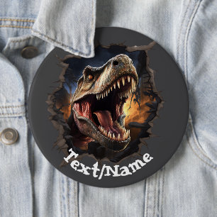 Bóton Redondo 15.24cm Botão de Reverso de Dinosaur T Rex