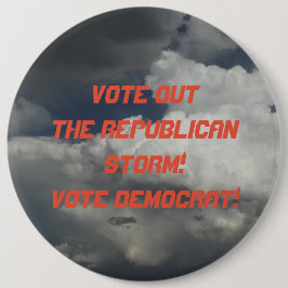 Bóton Redondo 15.24cm Botão Democrata de Voto