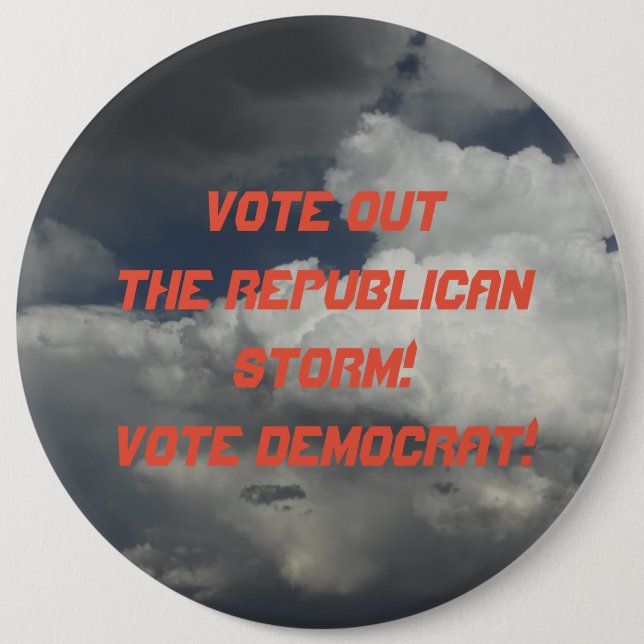 Bóton Redondo 15.24cm Botão Democrata de Voto (Frente)