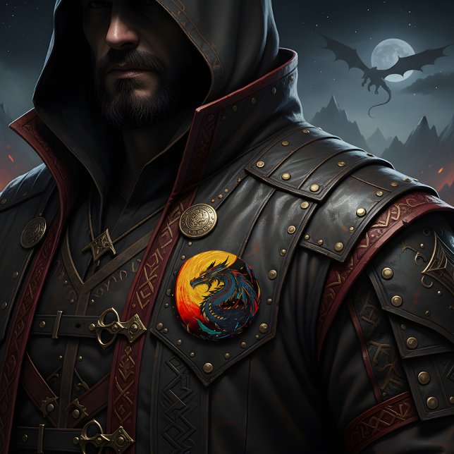 Bóton Redondo 15.24cm Botão do Dragão Regal Moonlit - Negrito e Majestos (Criador carregado)