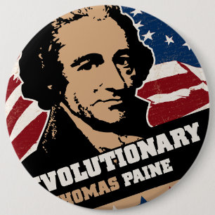 Bóton Redondo 15.24cm Botão do revolucionário de Thomas Paine