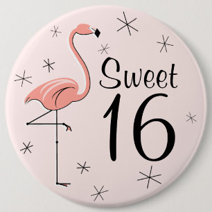 Bóton Redondo 15.24cm Botão Flamingo Pink 'Sweet 16'