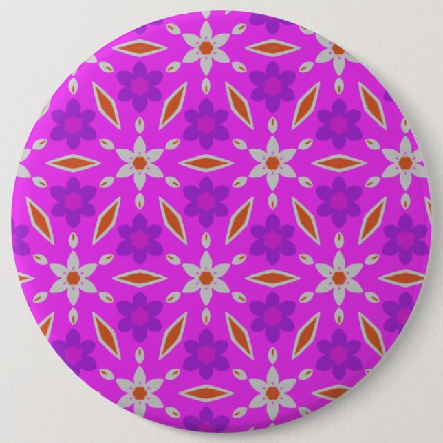 Bóton Redondo 15.24cm Botão Flores e Diamantes de Daffodils Bonitos (Frente)