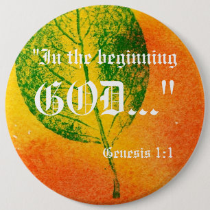 Bóton Redondo 15.24cm Botão Gênesis 1:1