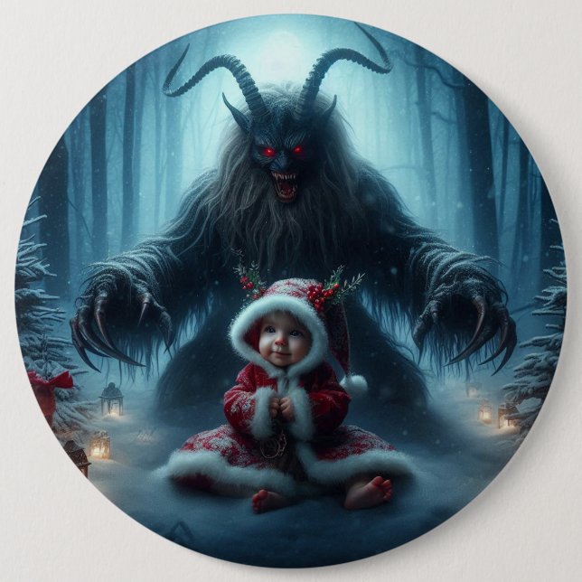 Bóton Redondo 15.24cm Botão Krampus Natal (Frente)