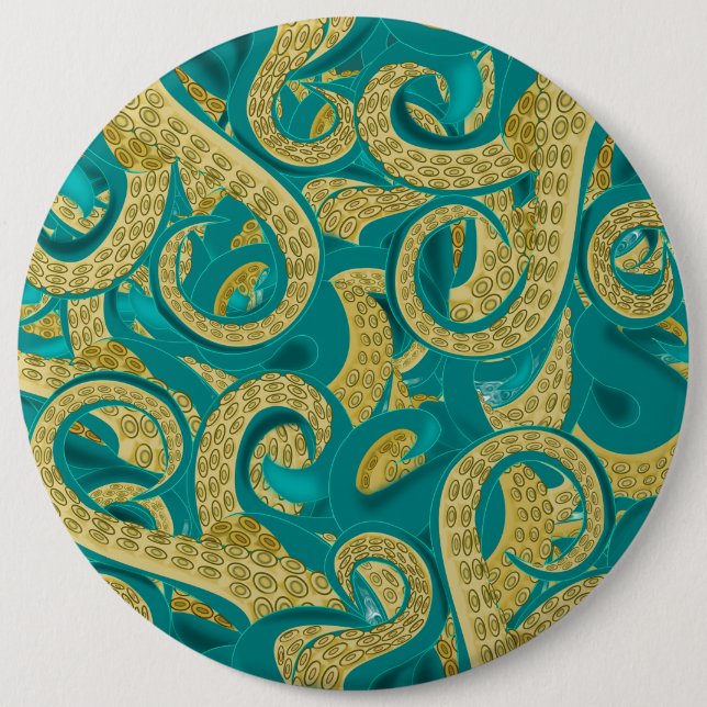 Bóton Redondo 15.24cm Botão Octopus (Frente)