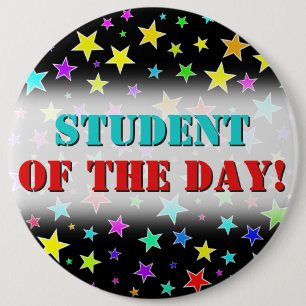 Bóton Redondo 15.24cm Botão Padrão de Estrelas Coloridas e Divertidas