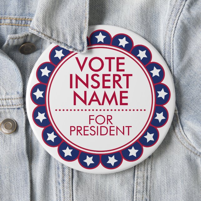 Bóton Redondo 15.24cm Botão personalizado grande de 6" para a campanha e