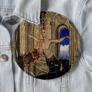 Bóton Redondo 15.24cm Botão Pinback da Web Aranhas Vampiro