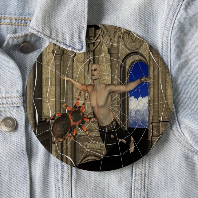 Bóton Redondo 15.24cm Botão Pinback da Web Aranhas Vampiro (In Situ)