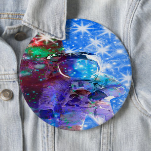 Bóton Redondo 15.24cm Botão Pinback Dimensões do Astronauta
