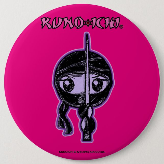 Bóton Redondo 15.24cm Botão Pinkish de KUNOICHI (Frente)