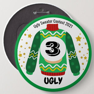 Bóton Redondo 15.24cm Botão Prêmio do Concurso Ugly Sweater