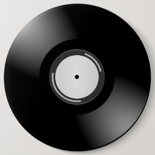 Bóton Redondo 15.24cm Botão redondo RETRO LP VINYL RECORD