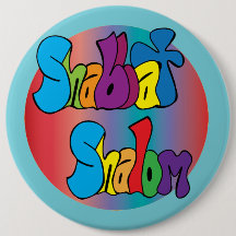 Botão Shabbat Shalom Hippy Art