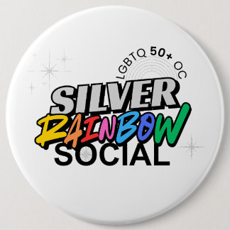 Bóton Redondo 15.24cm Botão Social Arco-íris Prata
