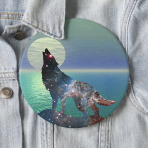 Bóton Redondo 15.24cm Botão Star Wolf Pinback