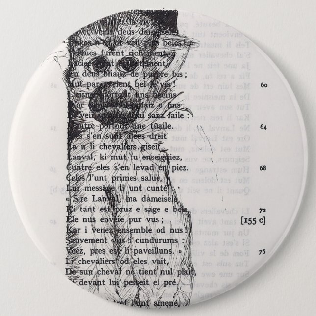 Bóton Redondo 15.24cm Botão Strange Monkey Year 2016 (Frente)