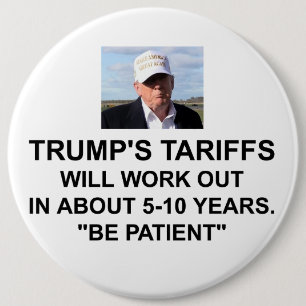 Bóton Redondo 15.24cm Botão Tarifas de Trump