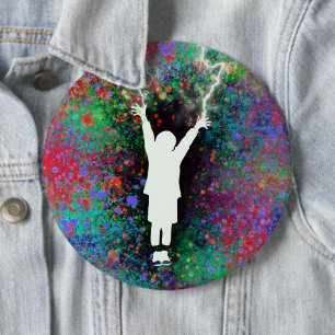 Bóton Redondo 15.24cm Botão Tempestade Clima Pinback